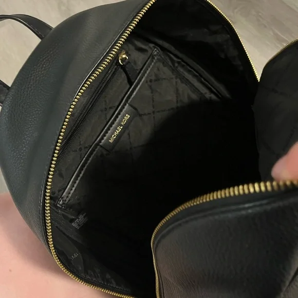 Michael Kors Black Backpack with Gold Chain Detail - Picture 2 of 2